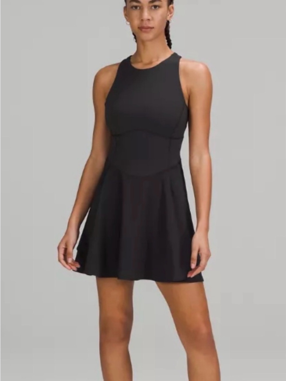lululemon athletica Black Racerback Fit & Flare Athletic Court Crush Dress sz 0